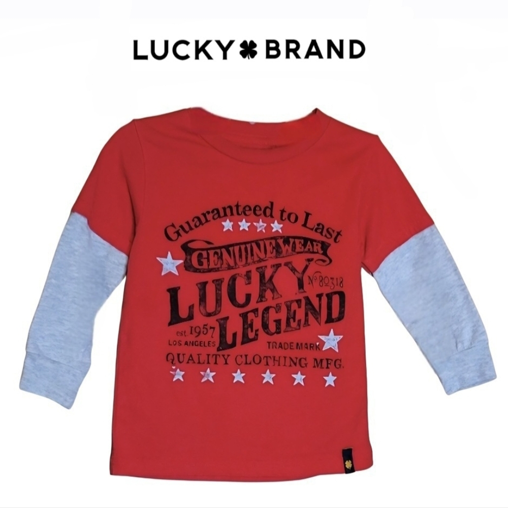 NEW Lucky Brand Long Sleeve Graphic Print Tee